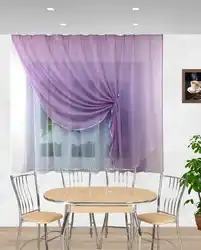 Curtains For The Kitchen Photo Short Made Of Tulle Photo