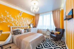 Yellow Wall Color In The Bedroom Interior