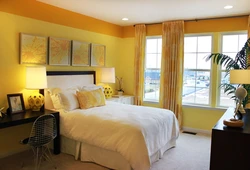 Yellow Wall Color In The Bedroom Interior