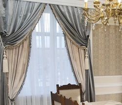 Curtain design for the living room in a classic style photo