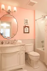 Дизайн ванны в персиковом цвете