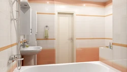 Дызайн ванны ў персікавым колеры