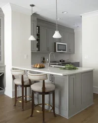 Design white kitchen gray walls