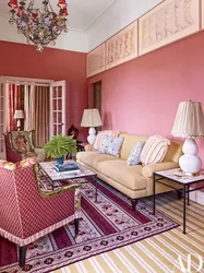 Розовая гостиная в квартире фото