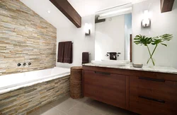 Stone in the bathroom interior