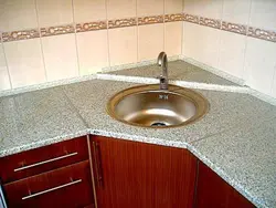 Corner kitchen sink with cabinet photo