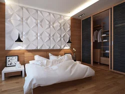 Gypsum panels in the bedroom interior photo