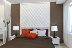 Gypsum panels in the bedroom interior photo