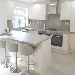 Corner kitchen design with table