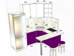 Дизайн угловой кухни со столом