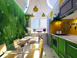 Дизайн кухни салатовый стены если