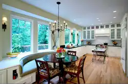 Kitchen design in your home with a bay window