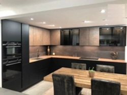 Kitchens with dark glass photos