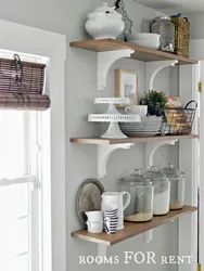 Design of corner shelves in the kitchen photo