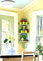 Design Of Corner Shelves In The Kitchen Photo