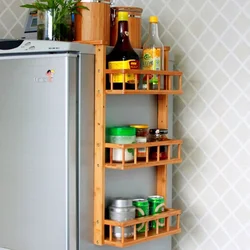 Design of corner shelves in the kitchen photo