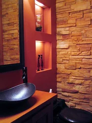 Decorative walls in the bathroom photo