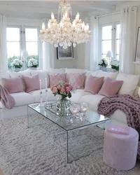 Living Room Design In Powder Color