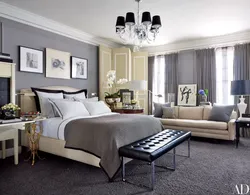 What colors go with beige in a bedroom interior