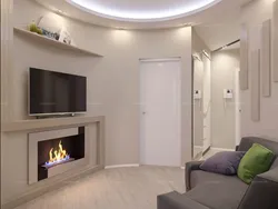 Living Room 16 Sq M Design With Fireplace