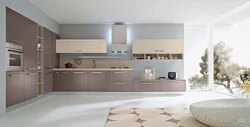 Combination of cappuccino with other colors in the kitchen interior