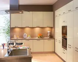 Combination of cappuccino with other colors in the kitchen interior