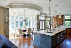 Kitchen Living Room With Bay Window In The House Design