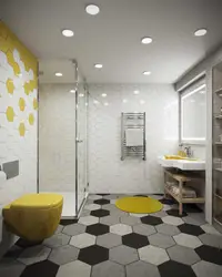 Bathroom interior with toilet 6 sq.m.