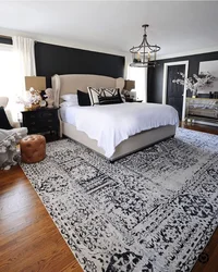 Bedroom design with carpet on the floor