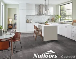 Kitchen design with gray linoleum