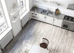 Kitchen design with gray linoleum