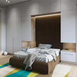 Шкафы над кроватью в спальне дизайн