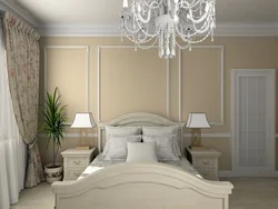 Moldings for walls in the bedroom interior