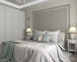 Moldings for walls in the bedroom interior