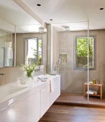 Bathroom with shower in the house with window design