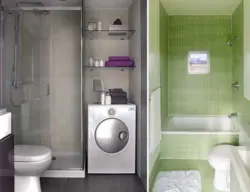 Дызайн ваннай з туалетам і пральнай машынкай і душавой кабінай
