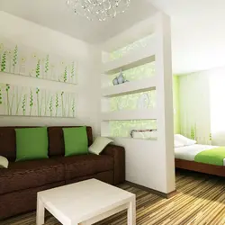 Дизайн комнаты с зонированием на гостиную и детскую в одной