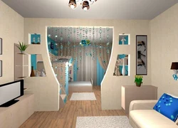Room design with zoning for living room and children's room in one