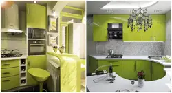 Дизайн кухни желто зеленого цвета