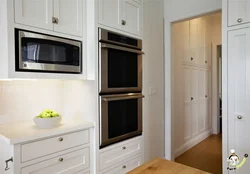Built-in microwave in the kitchen photo
