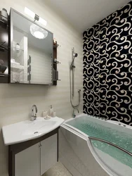 Панельді үй пәтерінде ваннасы бар ванна бөлмесінің дизайны