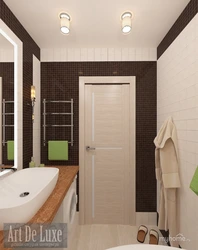 Design of a bathroom with a bathtub in a panel house apartment