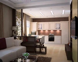 Kitchen living room 100 sq m design and layout