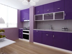 Дизайн кухни фиолетовый с белым