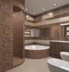 Bath design photo brown beige