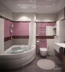 Photos of bathrooms combined with a corner bath