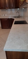 Royal opal light countertop in the kitchen photo