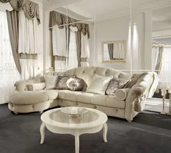 Beautiful classic sofas in the living room photo