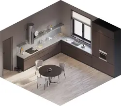 Kitchen design on 3 sides