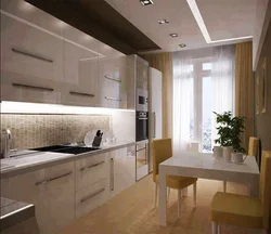 Дызайн прастакутнай кухні 12 кв м з балконам